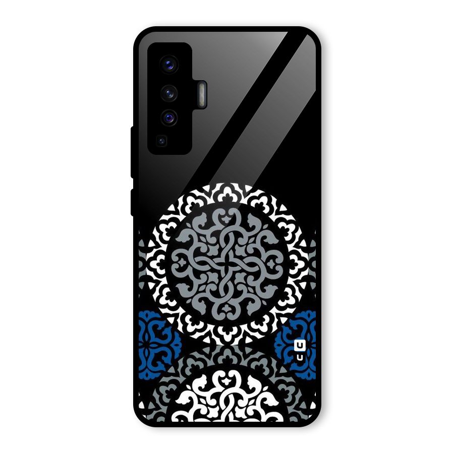Mandala Circle Pattern Glass Back Case for Vivo X50