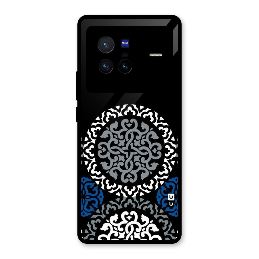 Mandala Circle Pattern Glass Back Case for Vivo X80