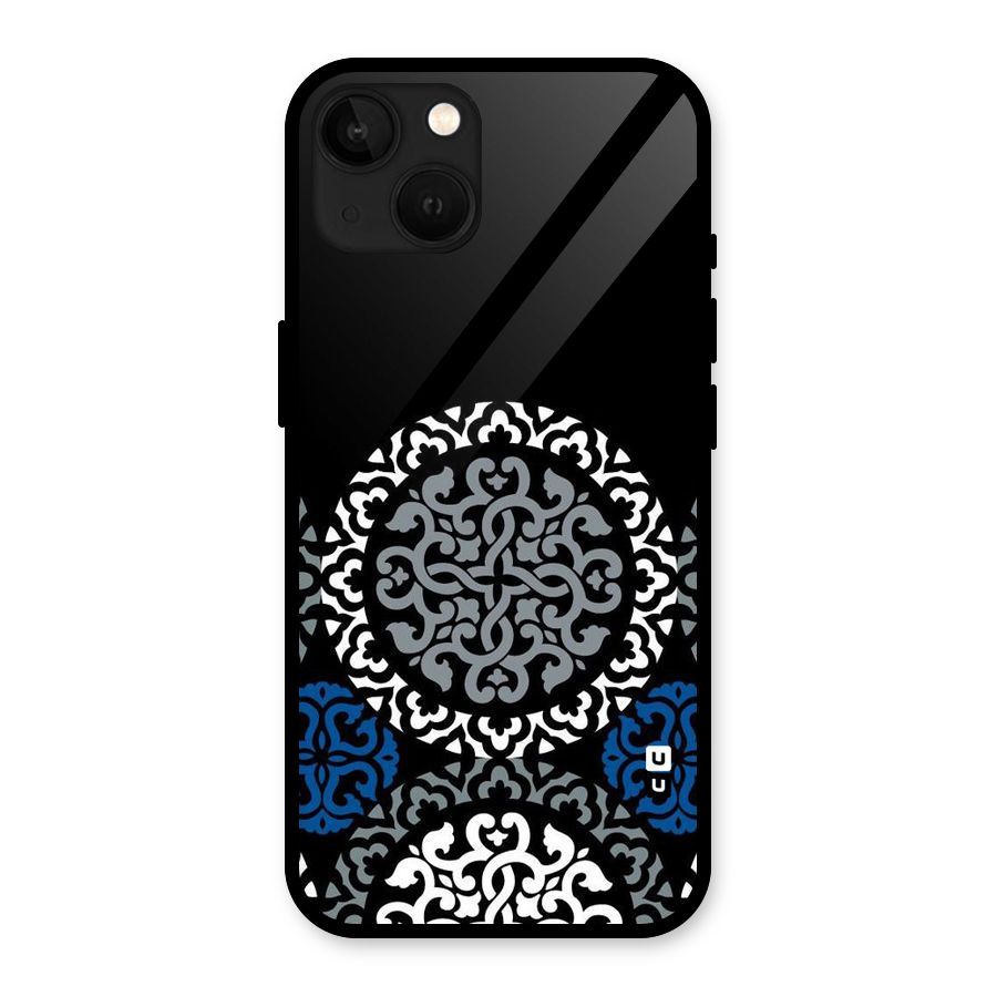 Mandala Circle Pattern Glass Back Case for iPhone 13