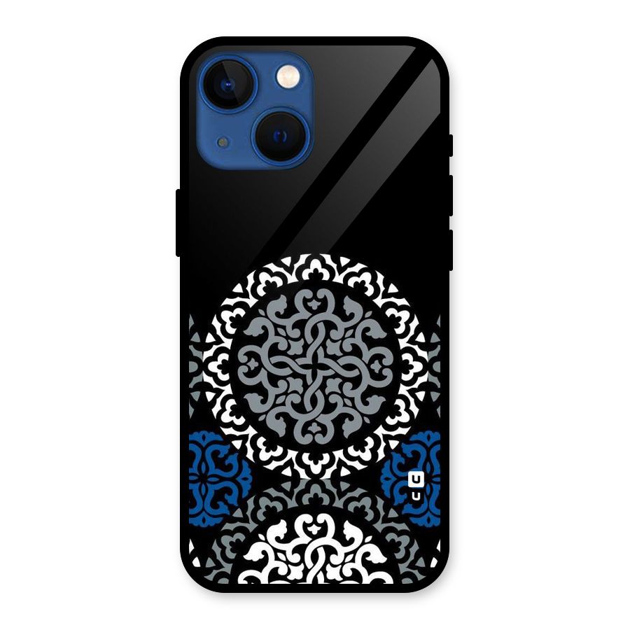 Mandala Circle Pattern Glass Back Case for iPhone 13 Mini