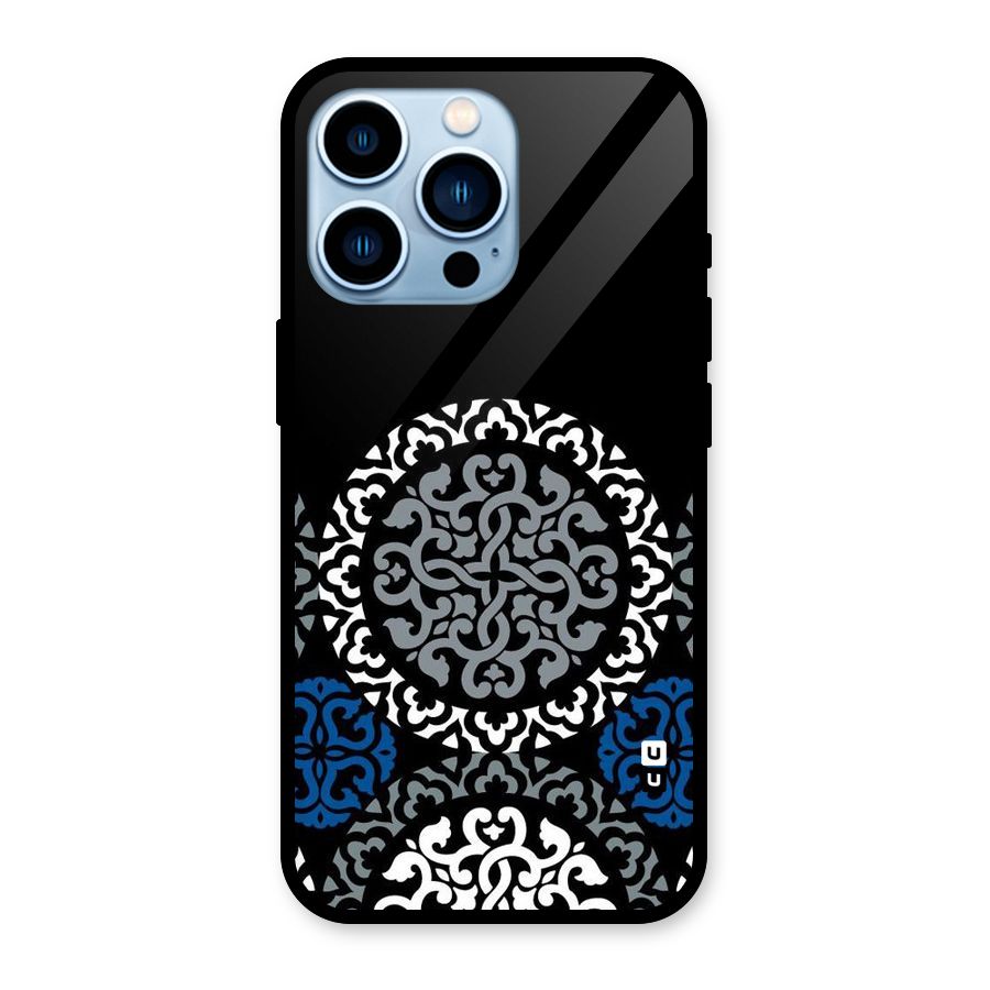 Mandala Circle Pattern Glass Back Case for iPhone 13 Pro