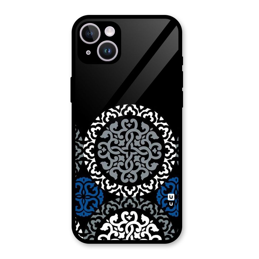 Mandala Circle Pattern Glass Back Case for iPhone 14 Plus
