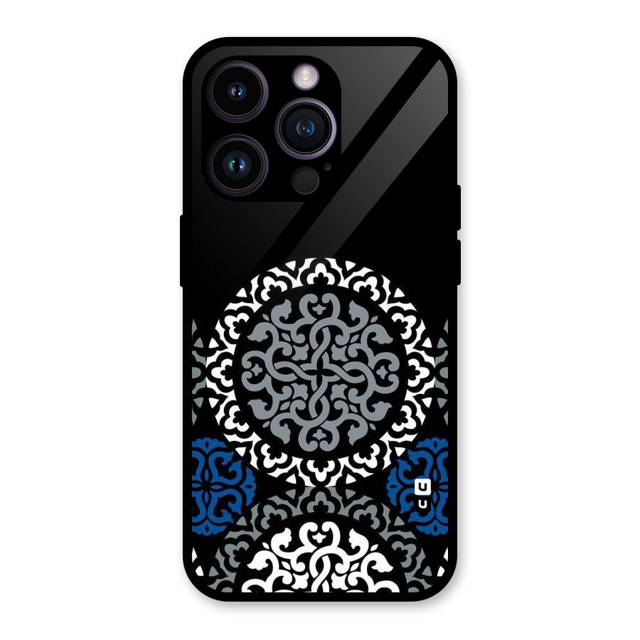 Mandala Circle Pattern Glass Back Case for iPhone 14 Pro
