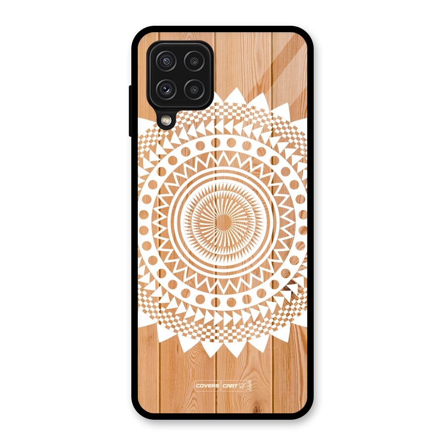 Mandala Design Glass Back Case for Galaxy A22 4G