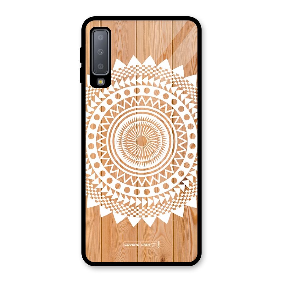 Mandala Design Glass Back Case for Galaxy A7 (2018)