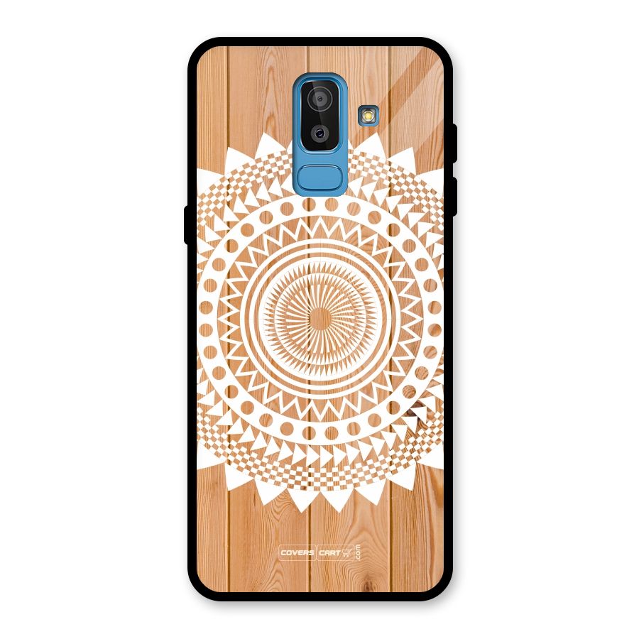 Mandala Design Glass Back Case for Galaxy J8
