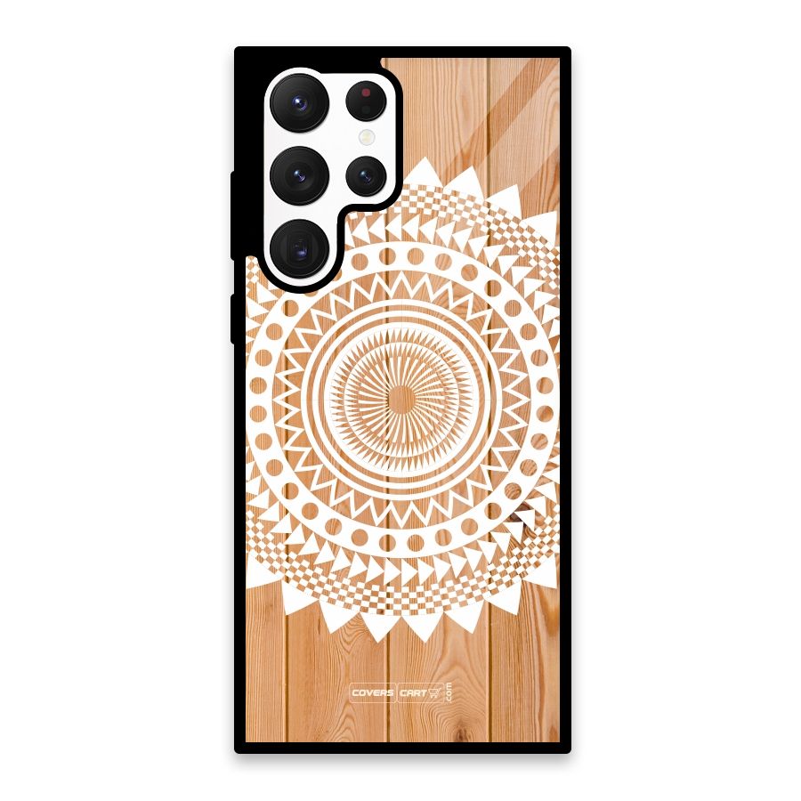 Mandala Design Glass Back Case for Galaxy S22 Ultra 5G