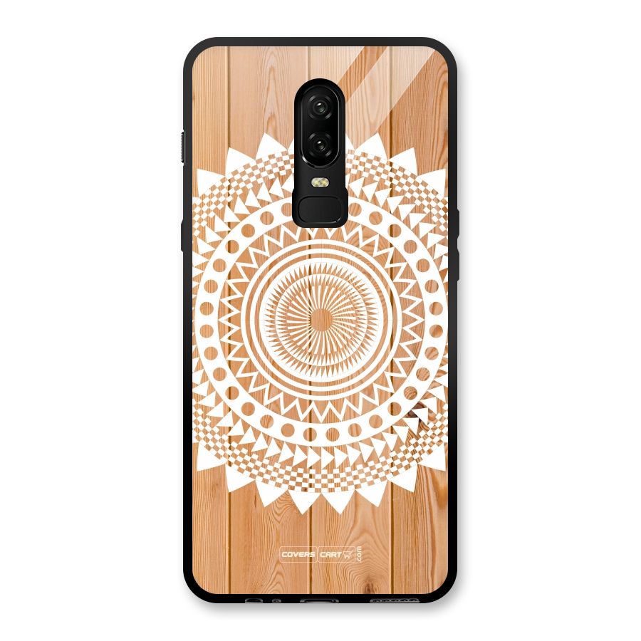 Mandala Design Glass Back Case for OnePlus 6