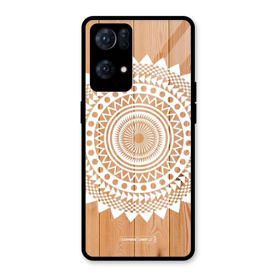 Mandala Design Glass Back Case for Oppo Reno7 Pro 5G