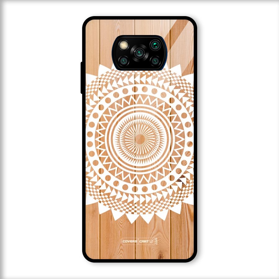 Mandala Design Glass Back Case for Poco X3