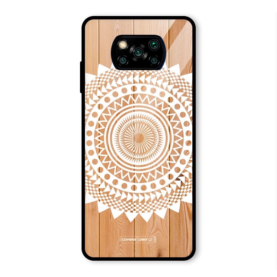 Mandala Design Glass Back Case for Poco X3 Pro