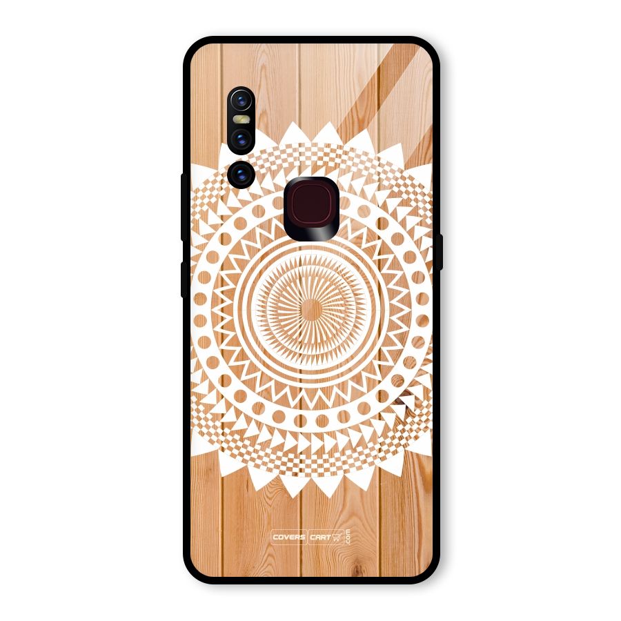 Mandala Design Glass Back Case for Vivo V15