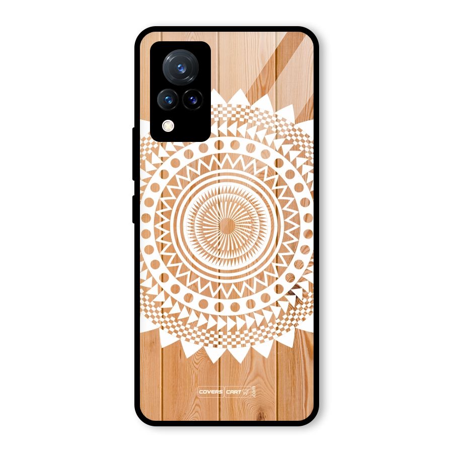 Mandala Design Glass Back Case for Vivo V21 5G