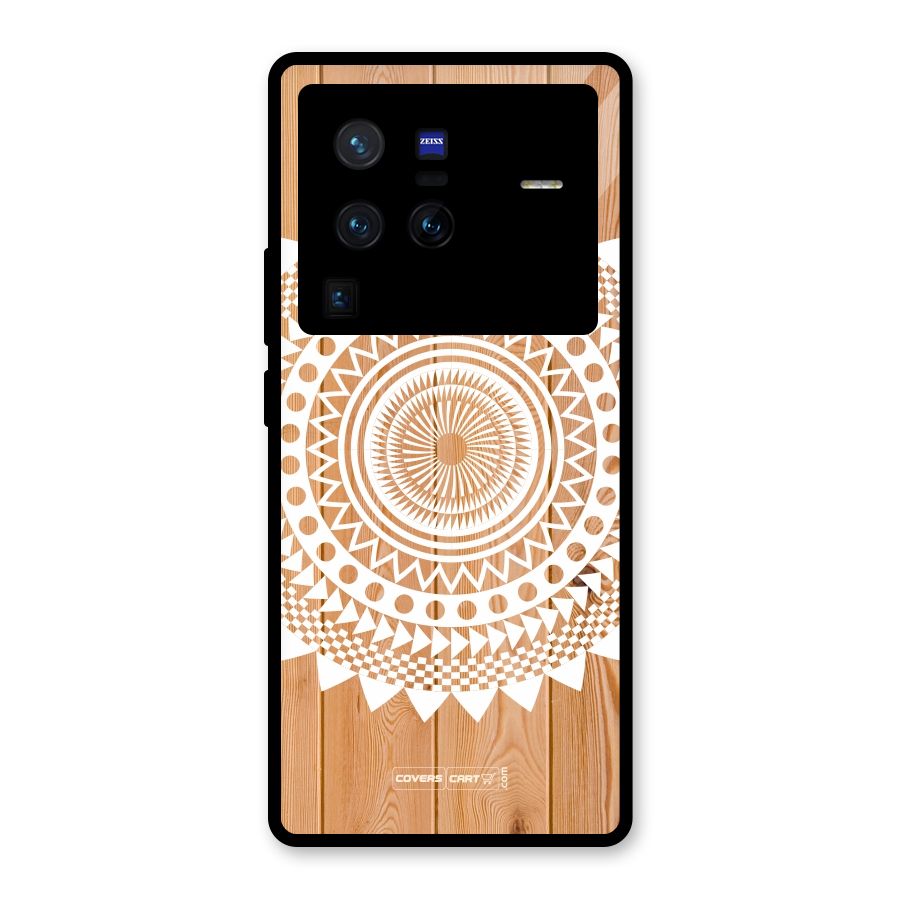 Mandala Design Glass Back Case for Vivo X80 Pro