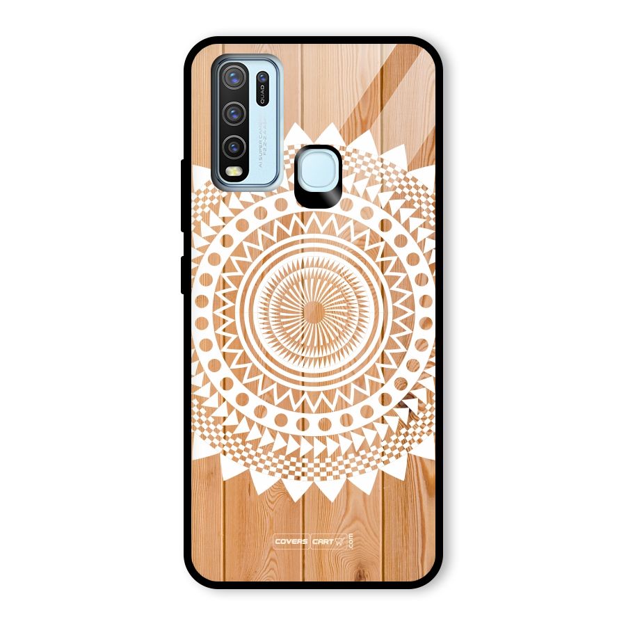 Mandala Design Glass Back Case for Vivo Y30