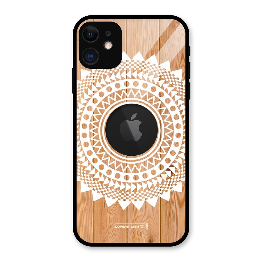 Mandala Design Glass Back Case for iPhone 11 Logo Cut