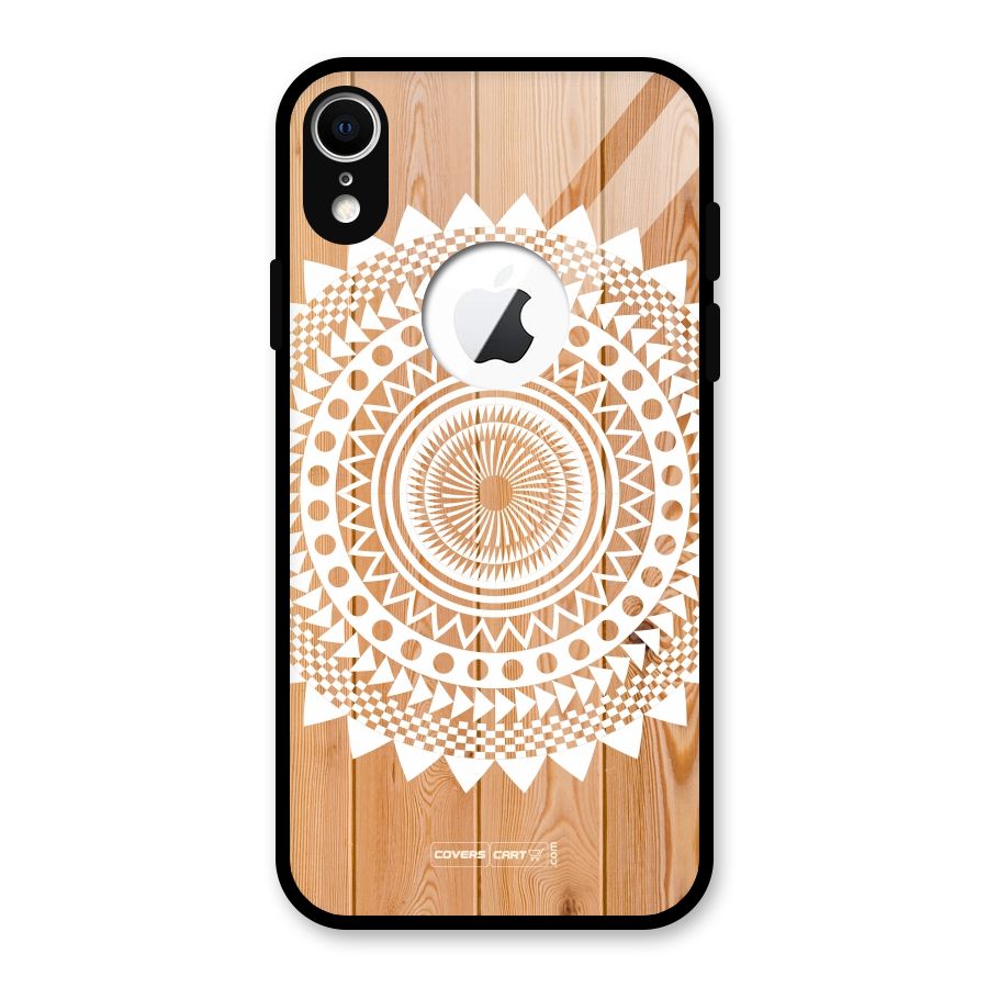 Mandala Design Glass Back Case for iPhone XR Logo Cut