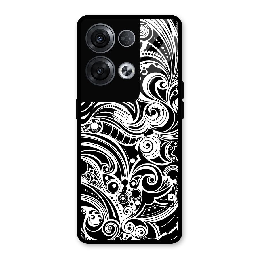 Maori Art Design Abstract Glass Back Case for Oppo Reno8 Pro 5G
