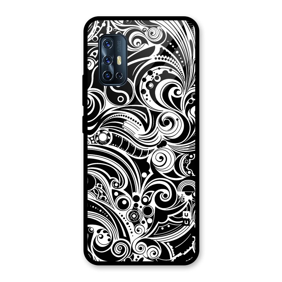 Maori Art Design Abstract Glass Back Case for Vivo V17