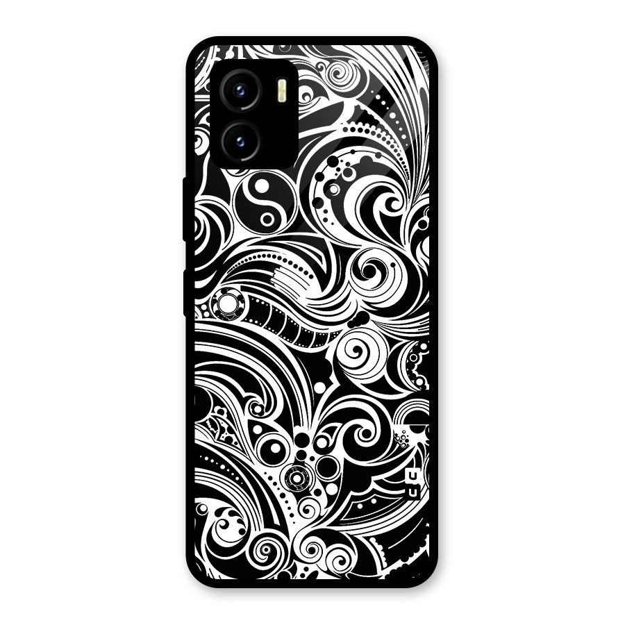 Maori Art Design Abstract Glass Back Case for Vivo Y15s