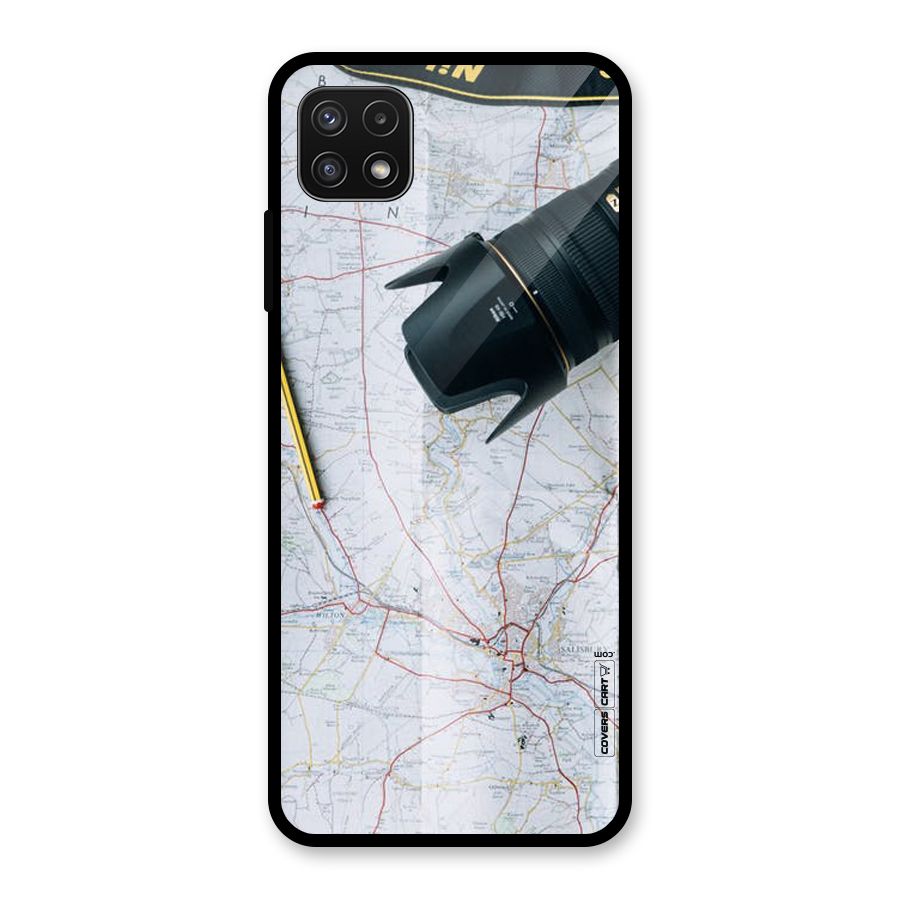 Map And Camera Glass Back Case for Galaxy A22 5G