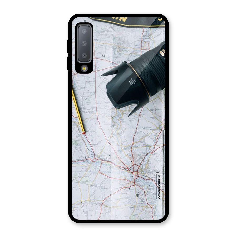 Map And Camera Glass Back Case for Galaxy A7 (2018)