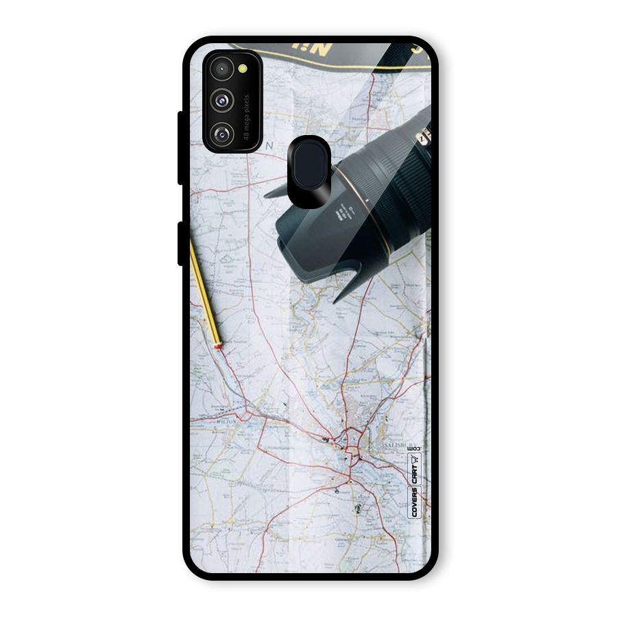 Map And Camera Glass Back Case for Galaxy M30s