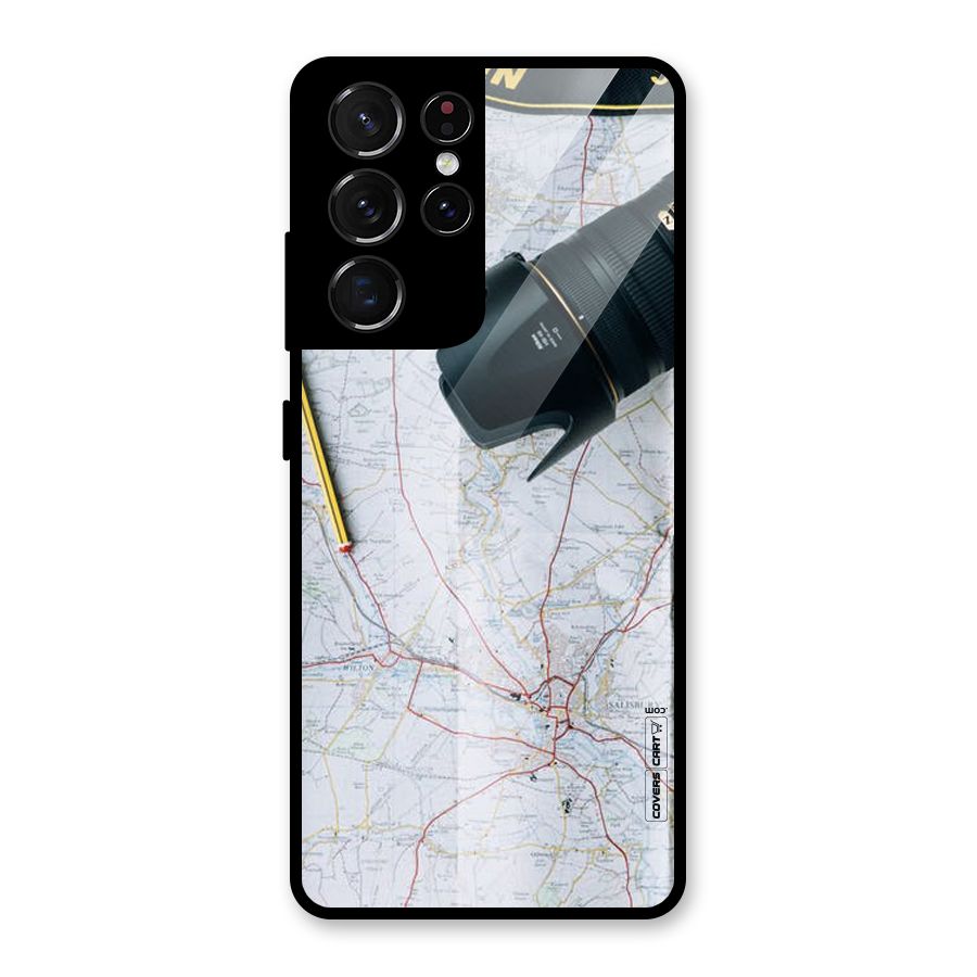 Map And Camera Glass Back Case for Galaxy S21 Ultra 5G