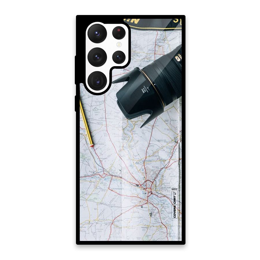Map And Camera Glass Back Case for Galaxy S22 Ultra 5G