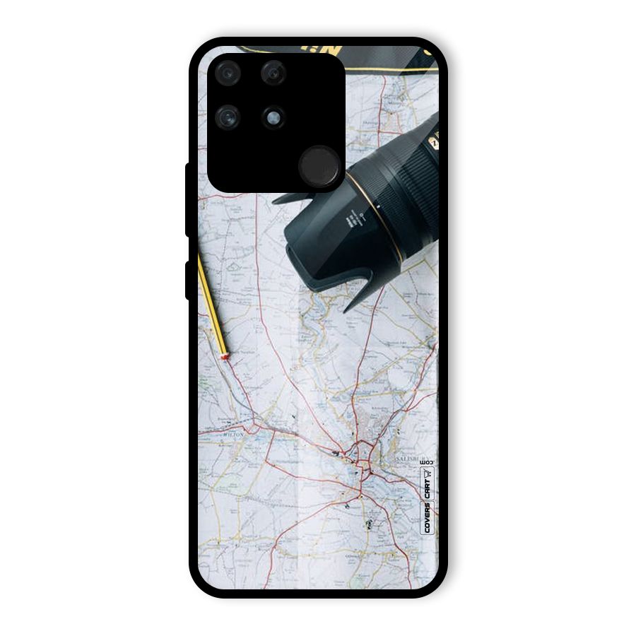 Map And Camera Glass Back Case for Realme Narzo 50A
