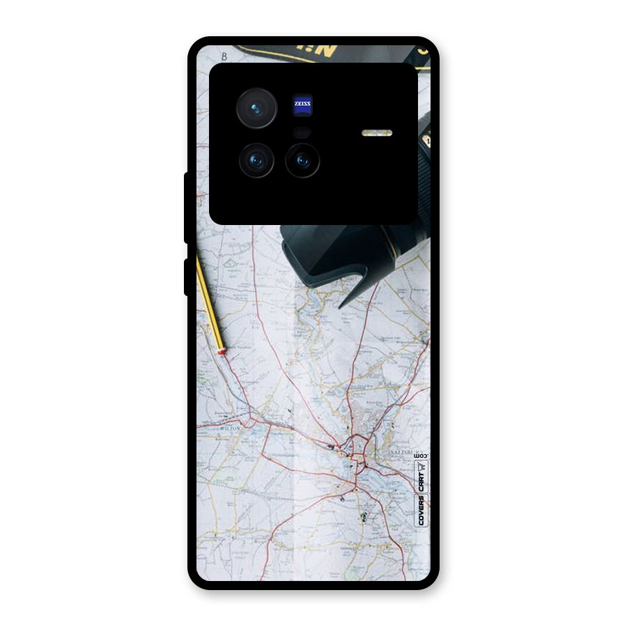 Map And Camera Glass Back Case for Vivo X80