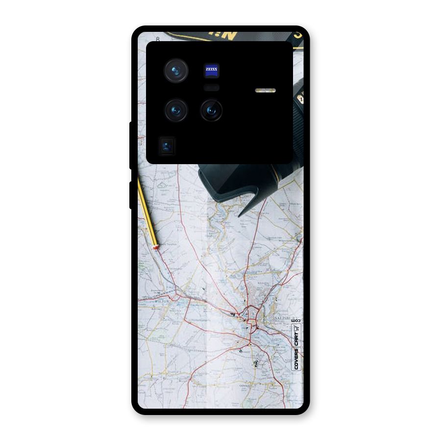 Map And Camera Glass Back Case for Vivo X80 Pro
