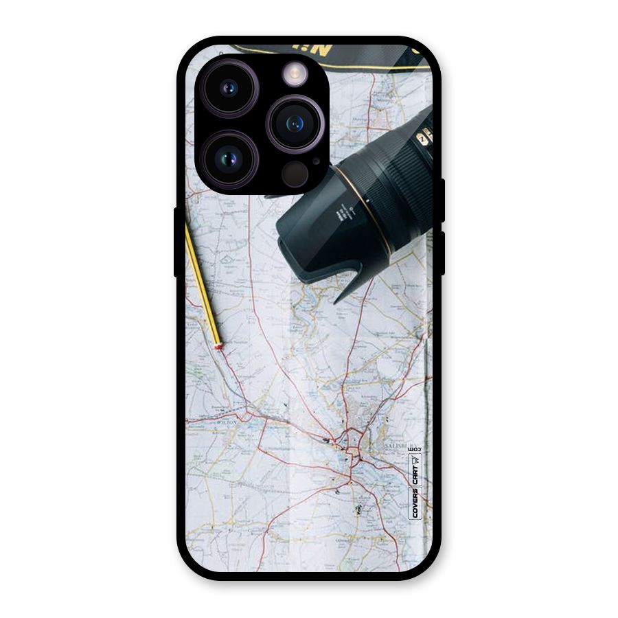 Map And Camera Glass Back Case for iPhone 14 Pro