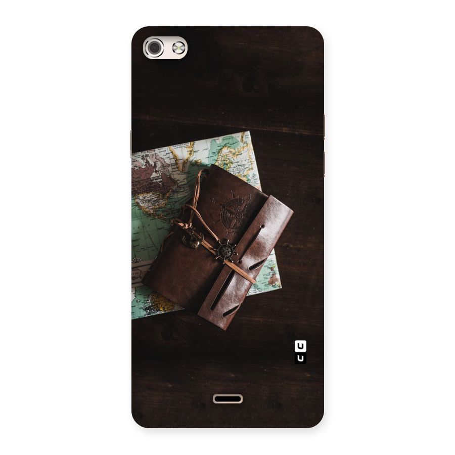 Map Journal Back Case for Micromax Canvas Silver 5