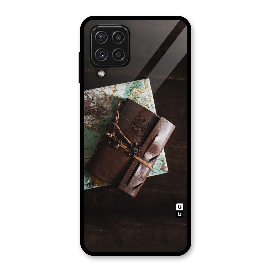 Map Journal Glass Back Case for Galaxy A22 4G