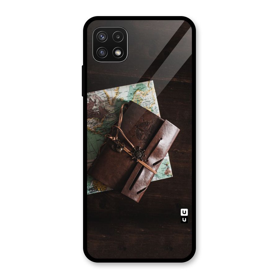 Map Journal Glass Back Case for Galaxy A22 5G