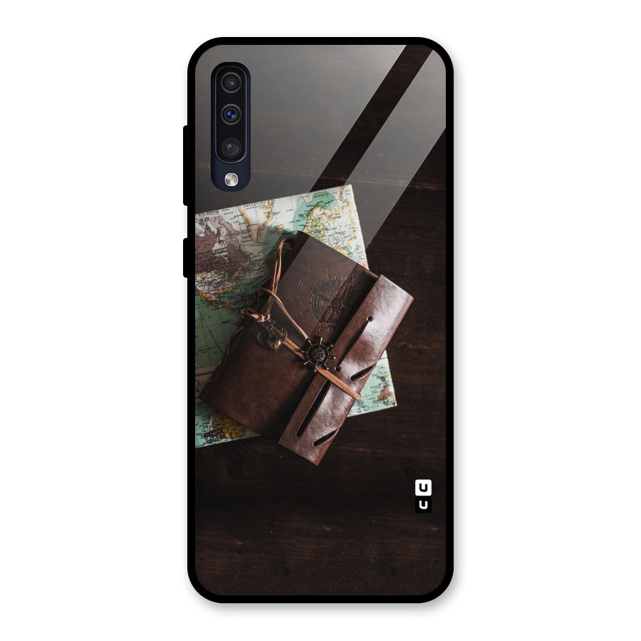 Map Journal Glass Back Case for Galaxy A30s