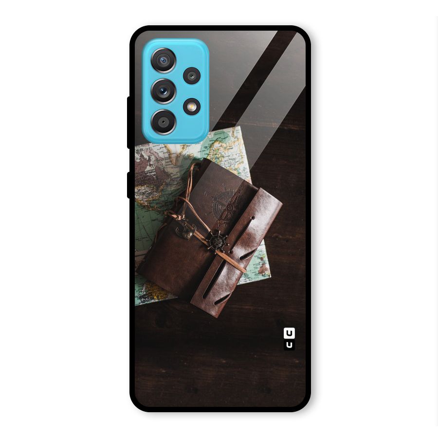 Map Journal Glass Back Case for Galaxy A52