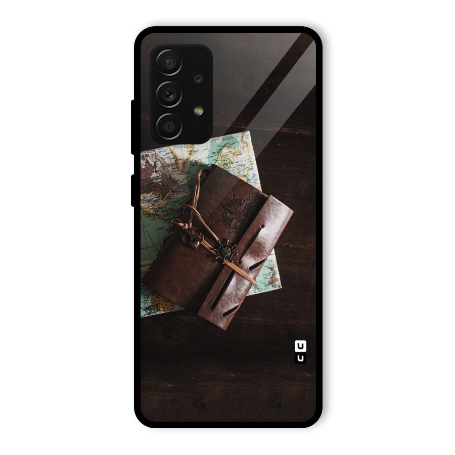 Map Journal Glass Back Case for Galaxy A53 5G