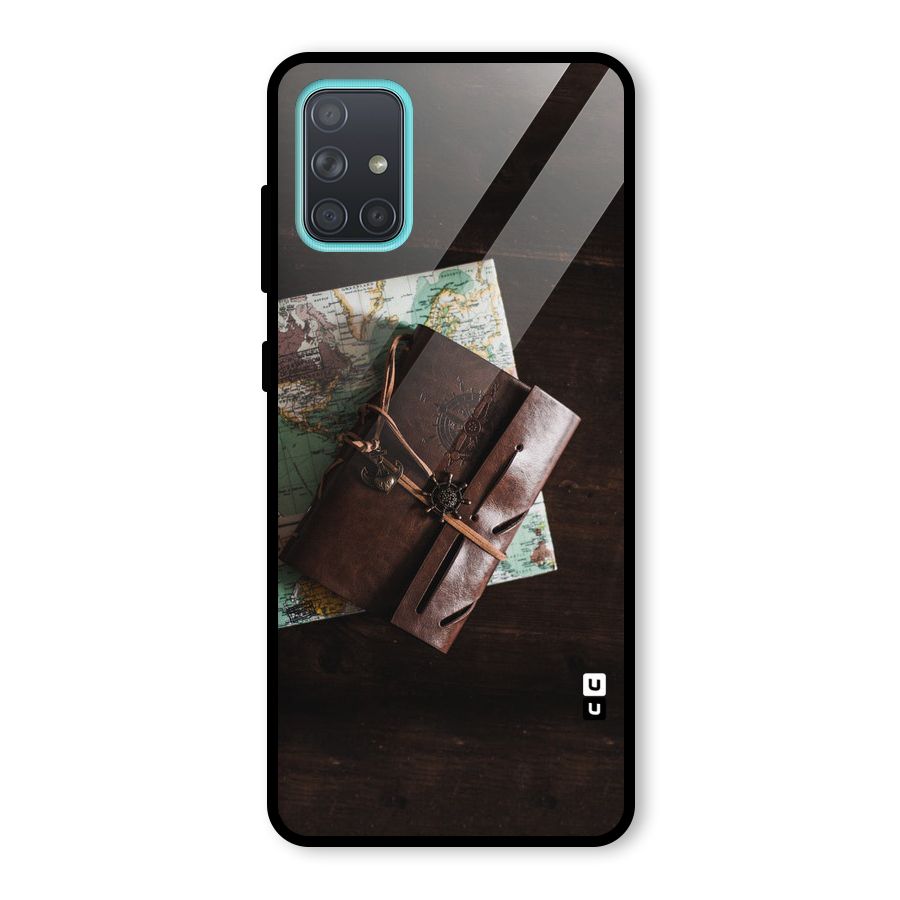 Map Journal Glass Back Case for Galaxy A71