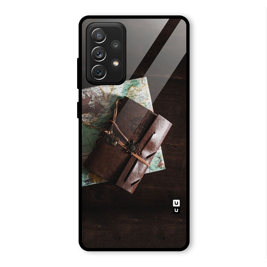 Map Journal Glass Back Case for Galaxy A72
