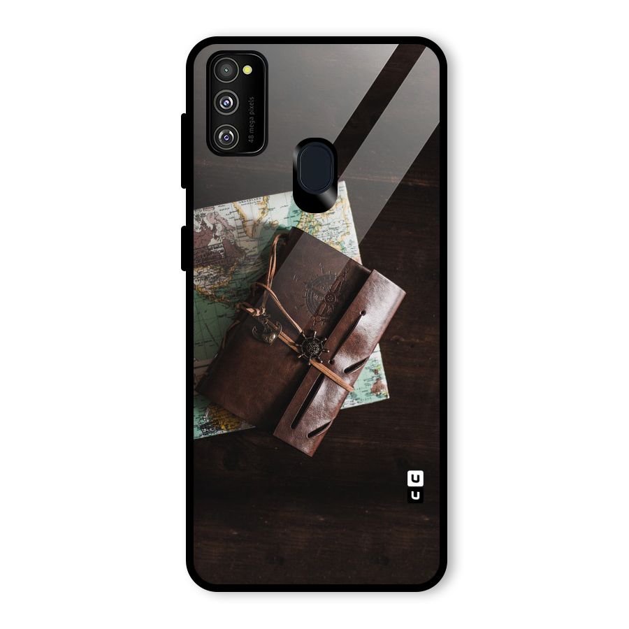 Map Journal Glass Back Case for Galaxy M30s