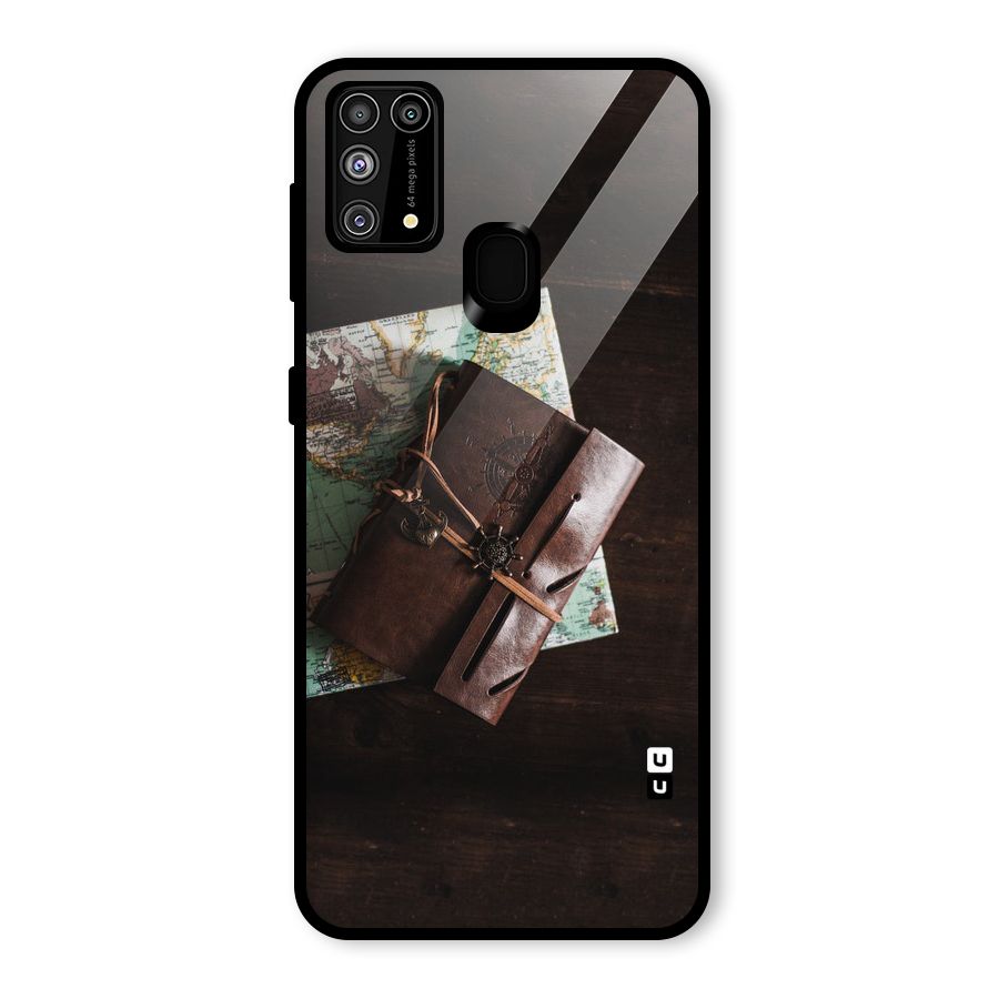 Map Journal Glass Back Case for Galaxy M31