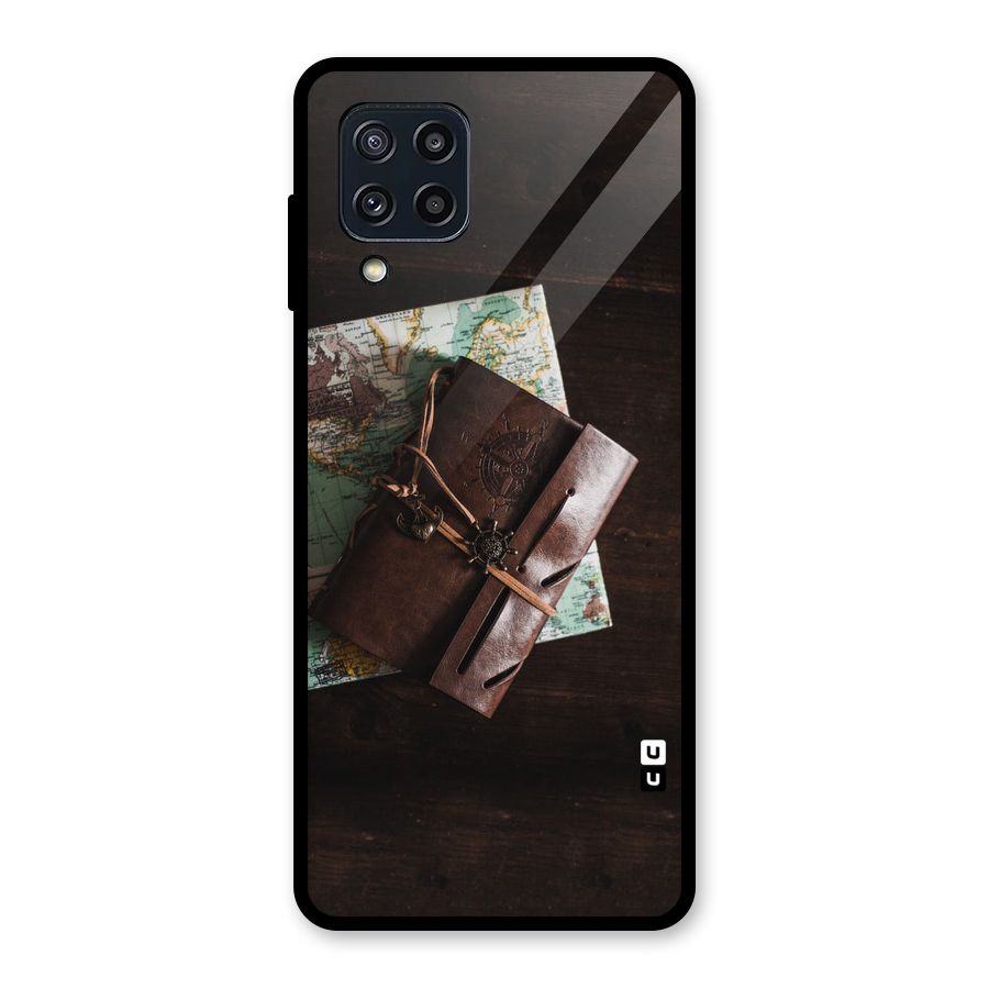 Map Journal Glass Back Case for Galaxy M32
