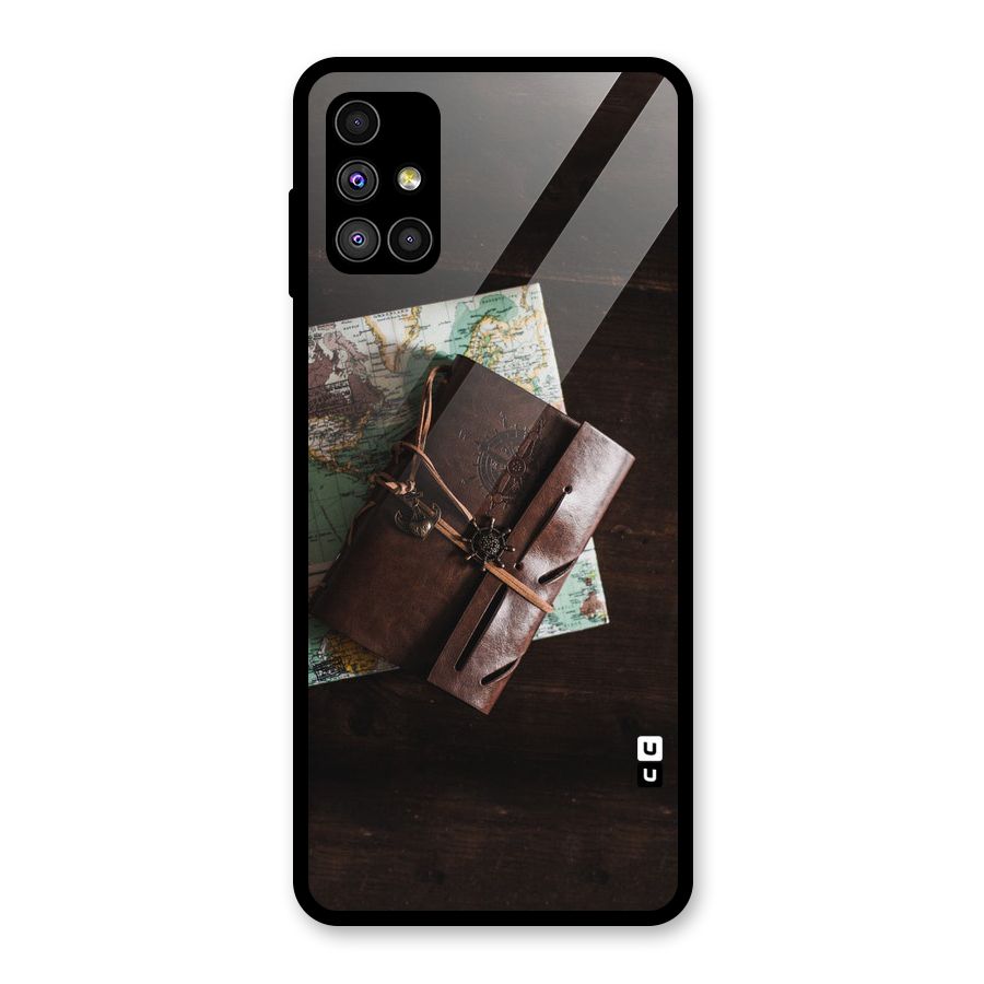Map Journal Glass Back Case for Galaxy M51