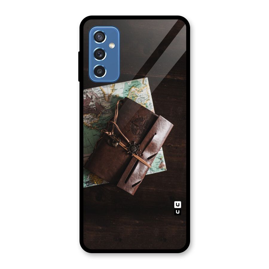 Map Journal Glass Back Case for Galaxy M52 5G