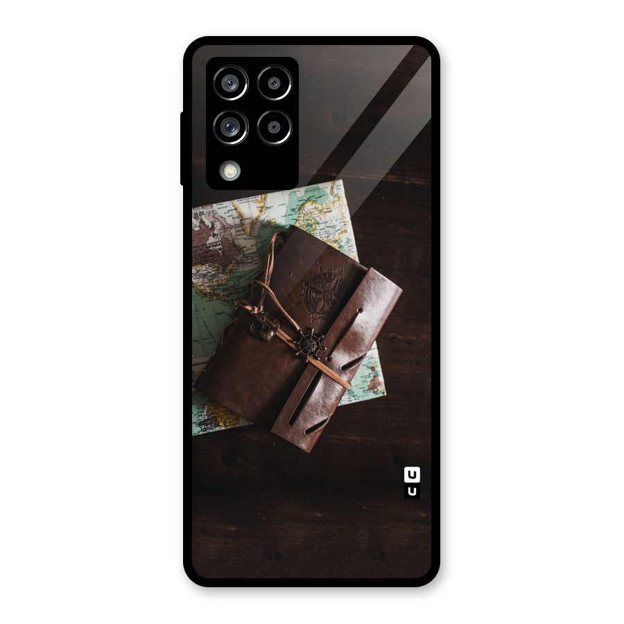 Map Journal Glass Back Case for Galaxy M53 5G