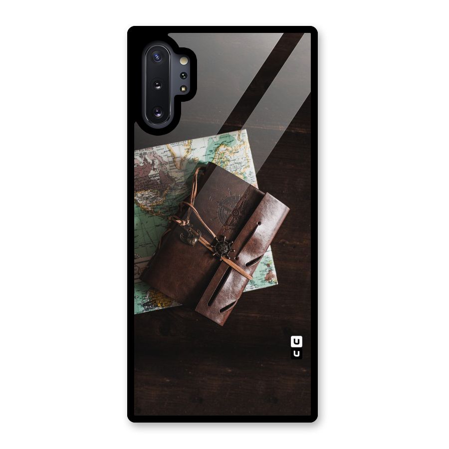 Map Journal Glass Back Case for Galaxy Note 10 Plus