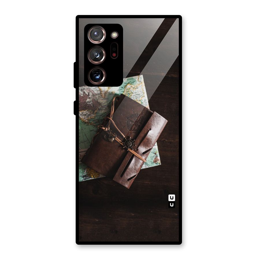 Map Journal Glass Back Case for Galaxy Note 20 Ultra