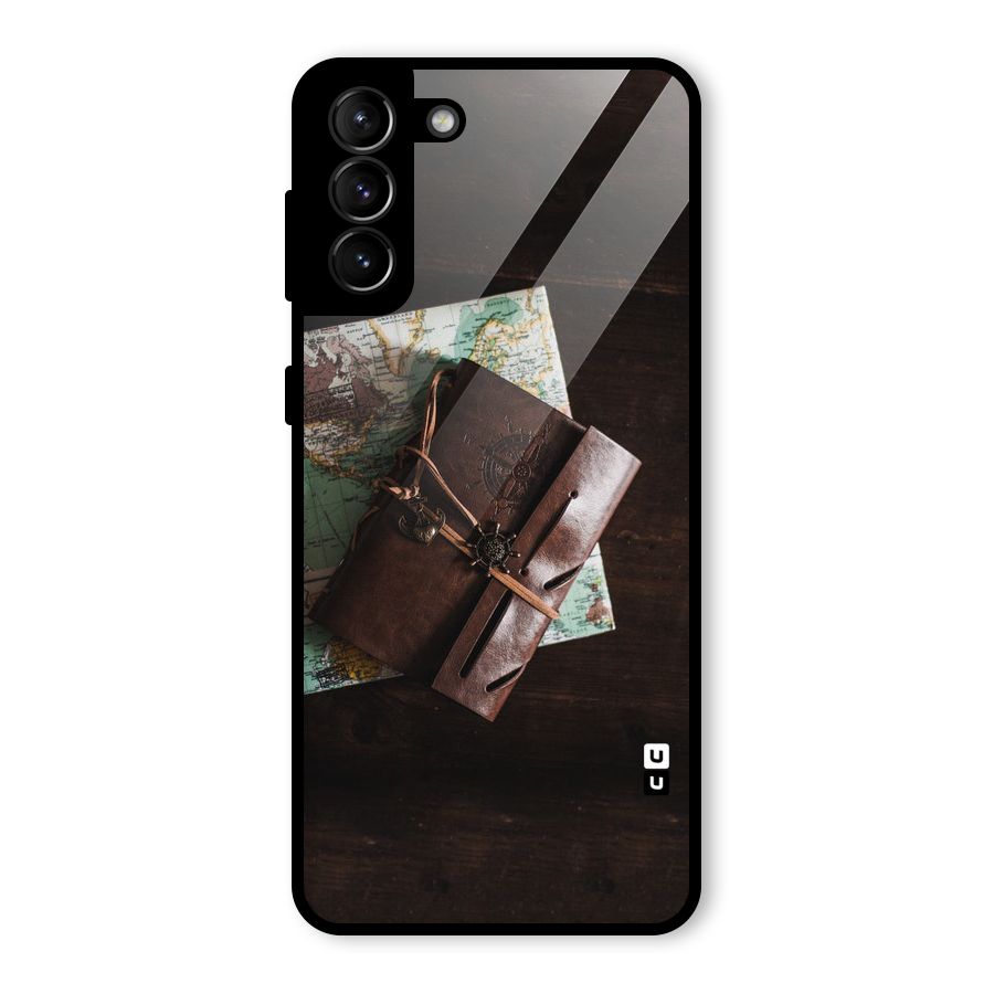 Map Journal Glass Back Case for Galaxy S21 Plus